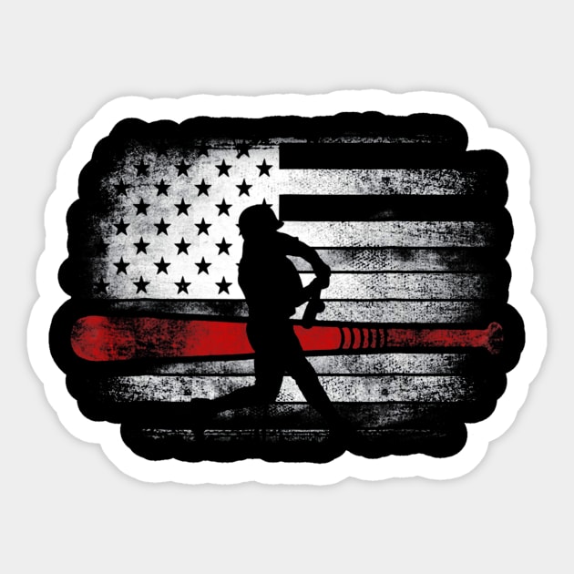 Baseball American Flag USA Patriotic Player Sticker by Vigo